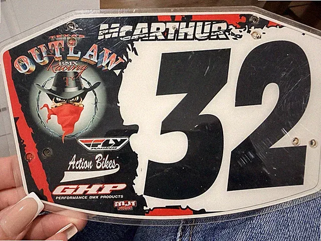 BMX Race Number Plate - Outlaw Racing GHP Fly Action Bikes #32