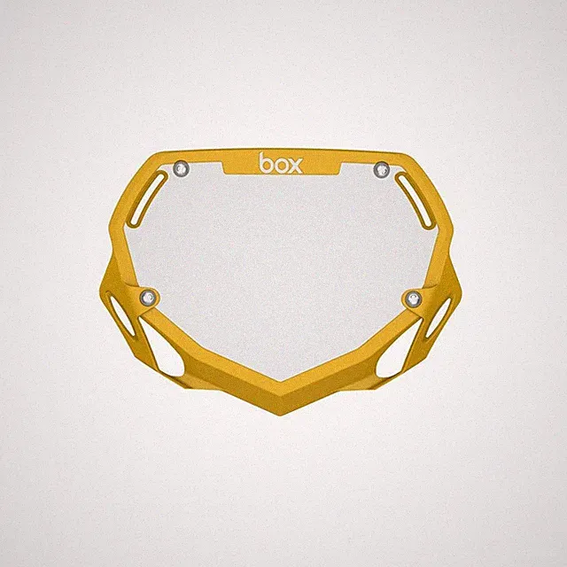 BOX TWO bmx number plate,MINI/CRUISER WHITE/YELLOW OLDSCHOOL GT BMX SE NEW