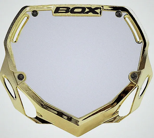 BOX TWO PRO bmx number plate,GOLD OLDSCHOOL GT BMX SE NEW