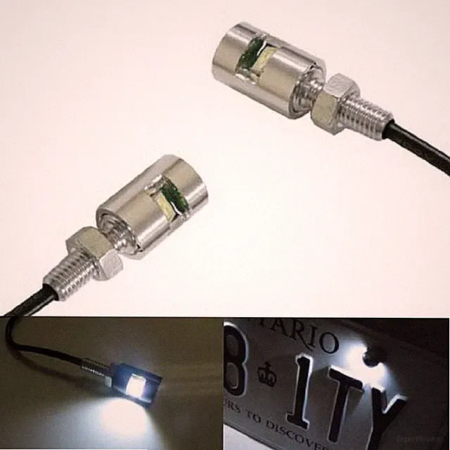 Chome White 5730-SMD Bolt-On LED License Plate Lights For Car Motorcycle Bike