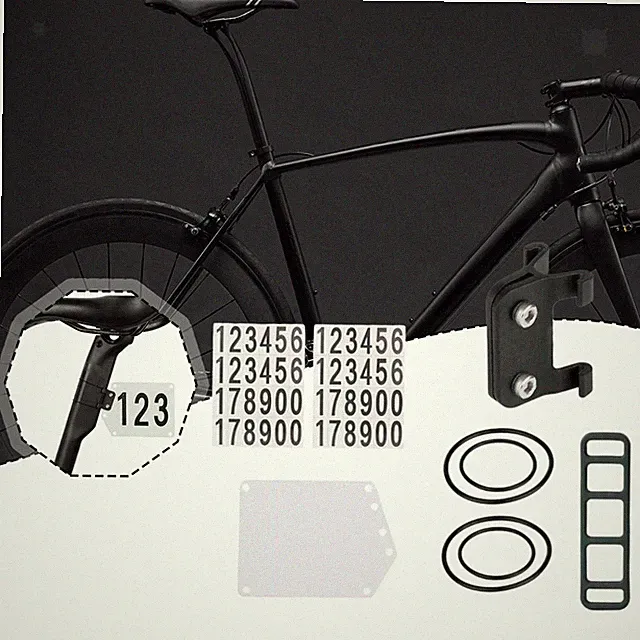 Cycling Number Plate Holder Mountain Bike Number Plate Holder with Stickers Race