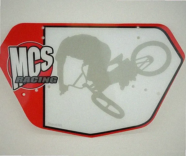 MCS bmx number plate,PRO RED RETRO OLDSCHOOL GT BMX SE NEW