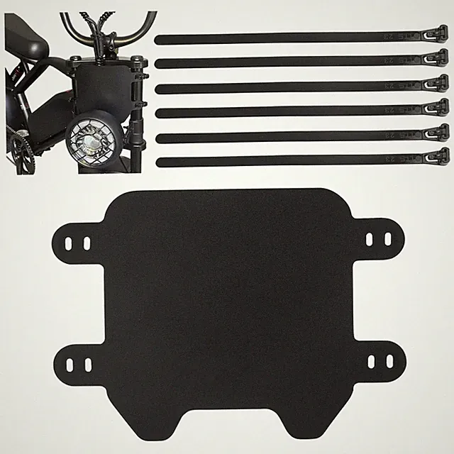 Motorcycle Front Number Plate with Cable Ties,Front Plate for Ebike Compatibl...