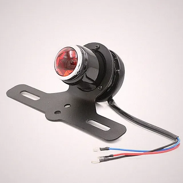 Motorcycle Stop & Tail Light With Number Plate Bracket Cafe Racer, Custom Bike