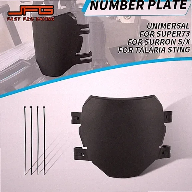 ODI DH Number Plate - Black, Bike Bmx MTB Downhill Surron Talaria.