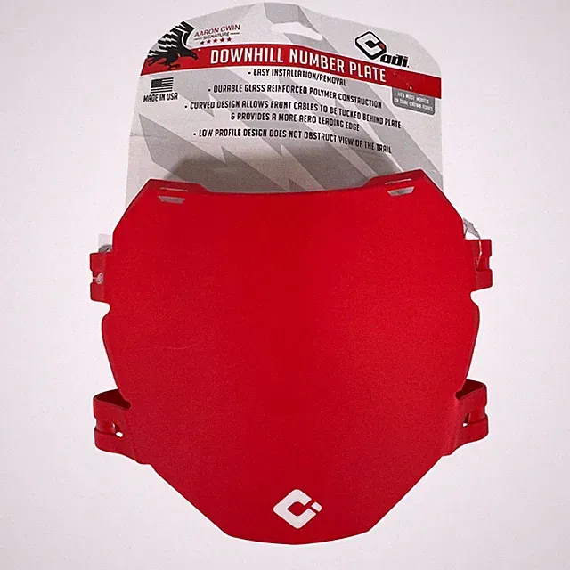 ODI Signature Downhill Number Plate Red