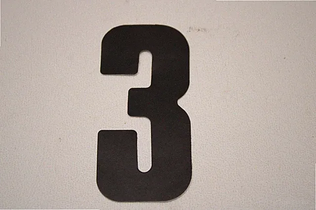 OLD MID SCHOOL BMX NUMBER PLATE STICKER DECAL - 3" - STOCK # A - 20