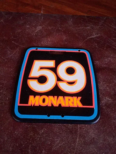 Old School Monark Bmx MX,26" Tri Bar Cruiser Number Plate #59
