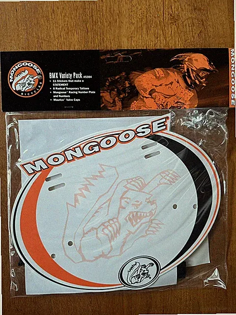 Old School Mongoose BMX Bike Number Plate Variety Pack Vintage NEW