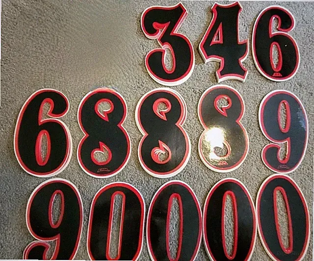 old school NOS Cam racing number plate number bmx bike red black pick # & logo