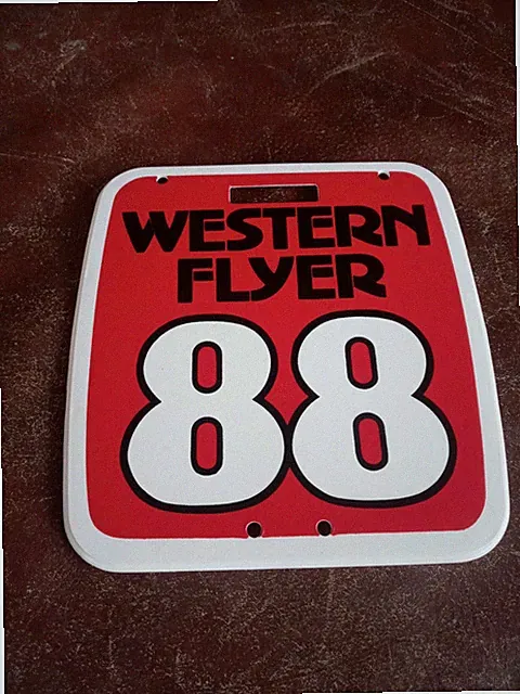 Old School Western Flyer Bmx MX,26" Tri Bar Cruiser Number Plate #88