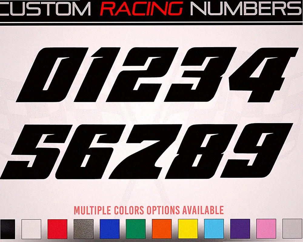 Racing Number Decal Sticker | Dirt Bike Plate Numbers BMX Competition 502