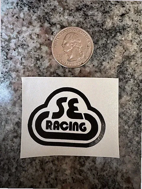 ! SE RACING STICKER BMX BIKE BICYCLE 4 NUMBER PLATE VERY SMALL BLACK, RED, BLUE