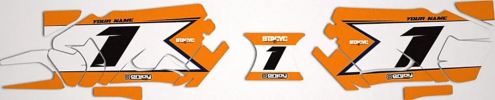 STACYC KTM Electric Bike 12" and 16" Custom Number Plates Orange (SLASH)
