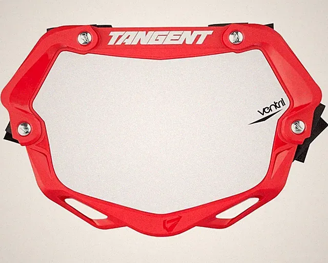 Tangent Ventril 3D Number Plate - Red - Mini - Cruiser - BMX - Small - Bikes