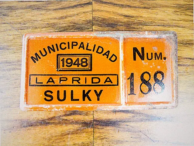 Vintage Argentinian License Plate Tricycle Bicycle Delivery 1948 Number 188