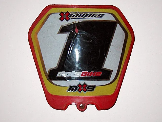 X Games Motobike Bicycle 16" Plastic Front Number Plate